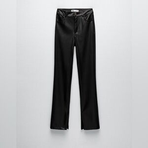 Zara Black Faux Leather Pants